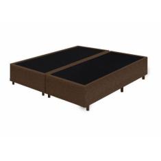 Imagem de Base Box King Bipartido Santo Box Suede Marrom 40X192x203