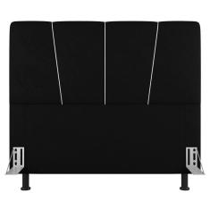 Imagem de Cabeceira Cama Box Casal Amber 140cm Estofada Sintético Preto - Abmaza