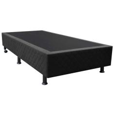 Imagem de Base Box para Cama Solteiro 88x188cm Liz S05 Suede Bordado Preto - Mpozenato