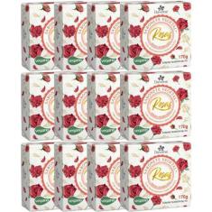 Imagem de 12Un Sabonete Vegetal Rosas Vermelhas 170G Davene