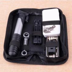 Imagem de Kit Reparo Remendo Ferramenta Bicicleta + Bomba Encher Pneus - RELET