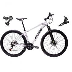 Imagem de Bicicleta Aro 29 Ksw Xlt Alumínio 24v Câmbios Shimano Garfo Suspensão - Branco Tam.21