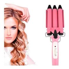 Imagem de Chapinha Modelador Cabelo Cerâmica Tri-ondas hair praiano sereia - Nov