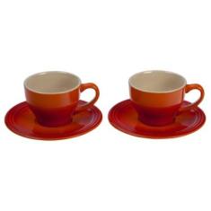 Imagem de Conjunto De 2 Xícaras Espresso Com Pires Laranja Le Creuset