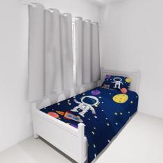 Imagem de Jogo De Lençol Cobre Leito Fronha Infantil Astronauta Mod 02 - Decoran