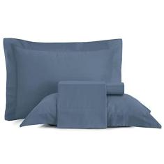 Imagem de Jogo de Cama King Altenburg Cetim Sublime 300 Fios - Azul