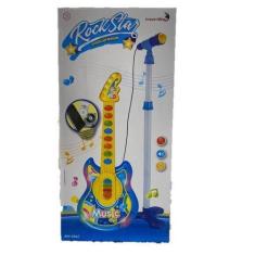 Imagem de Guitarra Com Microfone Pedestal Infantil Azul - Importway