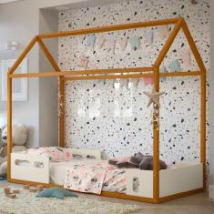 Imagem de Cama Infantil Casinha Montessoriana Liv Cor Off White Com Freijó - Mat