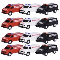 Imagem de Kit 24 Carros Carrinho Furgão Brinquedo Bombeiro Polícia Ambulância Do