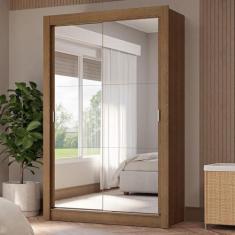 Imagem de Guarda-roupa Solteiro 2 Portas de Correr com Espelhos 4 Gavetas Rustic Vivare Plus Madesa