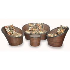 Imagem de Conjunto Ibiza - 2 Poltronas + 1 Sofá + 1 Mesa Redonda - Rivieira - Lb