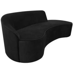 Imagem de Sofá Curvo 04 Lugares 230cm Eron Braço Direito Suede Preto - Nexta Cas