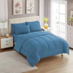 Imagem de Conjunto de edredom California King, macio e respirável, 7 peças, 1 edredom, 1 lençol com elástico, 1 lençol de cima, 4 fronhas - bolso profundo - qualidade premium - ideal para todas as estações,