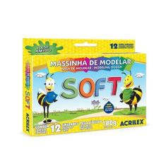 Imagem de Massinha De Modelar Acrilex 12 Cores 180g Kit 12 Unidades