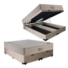 Imagem de Cama Box Ba  Queen + Colch o De Molas Ensacadas Ortobom Airte