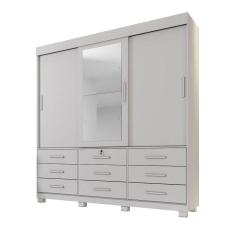 Imagem de Guarda-roupas Londres 3 Portas 9 Gavetas Com Espelho Benetil Branco