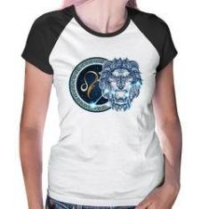 Imagem de Baby Look Raglan Signo Leão Astrologia - Foca Na Moda