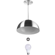 Imagem de Pendente Meia Lua 40 Alumínio Escovado Com Lampada