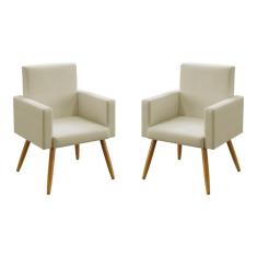 Imagem de Kit 2 Poltronas Nina Sued Bege Aradecor