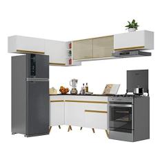 Imagem de Cozinha Completa de Canto Veneza Gw Multimóveis Mp2060 com Armário e Balcão Branca