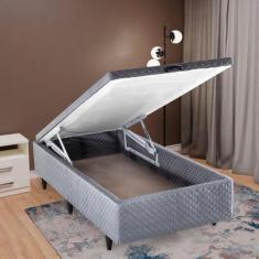Imagem de Base Box Baú Solteiro 88x188x35cm Merida Cinza
