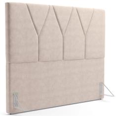 Imagem de Cabeceira Cama Box Casal King 195cm Aura Suede W01 Bege - Mpozenato