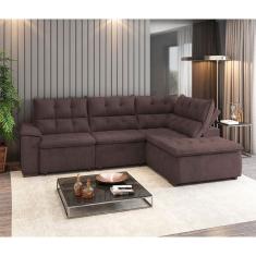 Imagem de Sofá de Canto Retrátil e Reclinável com Chaise 3 Lugares Takei Viviane