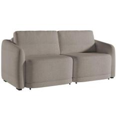 Imagem de Sofá Cama Casal Para Sala 236cm Polska K04 Bouclê Bege Escuro - Mpozen