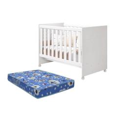 Imagem de Berço Americano Katatau Branco Fosco Com Colchão D18 - Reller Móveis Branco Fosco