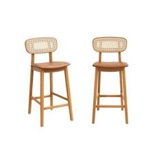 Imagem de Kit 02 Banquetas Liz Cabecasa Madeiramadeira Caramelo