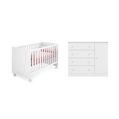 Imagem de Berço Mini Cama Americano e Cômoda Sapateira Doce Sonho  Qmovi