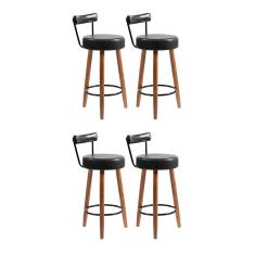 Imagem de Kit 4 Banquetas Nápoles 89cm Couríssimo - Salaone Preto