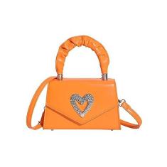 Imagem de Bolsa transversal pequena para celular feminina bolsa de ombro bolsa carteira, Laranja