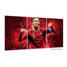 Imagem de Quadro Decorativo Futebol Cristiano Ronaldo120x60 3 peças
