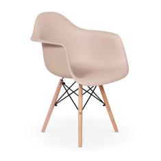 Imagem de Conjunto 02 Cadeiras Charles Eames Wood Daw Com Braços Design - Nude