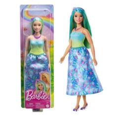 Imagem de Boneca Articulada Barbie Realeza Vestido Dos Sonhos Verde Com Saia Est