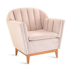 Imagem de Poltrona Decorativa Isis veludo areia - Poltronas do Sul
