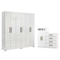 Imagem de Conjunto Quarto Guarda Roupa Comoda Ferrara