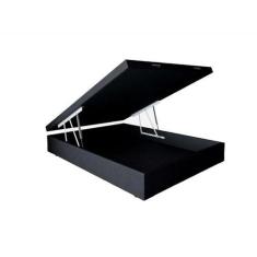 Imagem de Cama Box Baú Casal Sintético Preto Com Colchão Espuma D33 Marrocos 30C