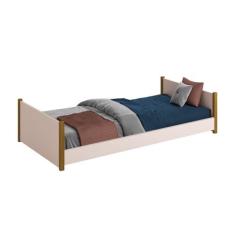 Imagem de Cama Solteiro Evolutiva Ravi 2 Em 1 Com Pés Madeira Rosa Fosco - Reller