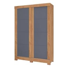 Imagem de Guarda-roupas 2 Portas De Correr Multimóveis Canelato Rústico-grafite Canelato Rústico-grafite