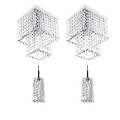 Imagem de Kit 2 Pendentes Clearcrillic Quad + 2Marrycrilic Cristal Acr