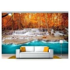 Imagem de Papel De Parede Cachoeira Natureza Outono 3D 6M² Nch203