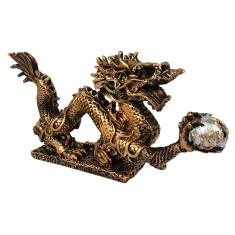 Imagem de Estatueta Enfeite Decoração Dragão Chinês Com Base