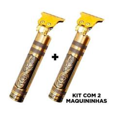 Imagem de 2 Maquinas Cabelo Dragao Maquininha Dourada Aparador De Pelos - Correi