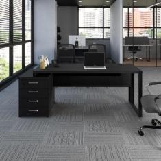 Imagem de Mesa Diretor Escritório 150cm a 172cm 4 Gavetas Pé Metal F5 - F5 Offic