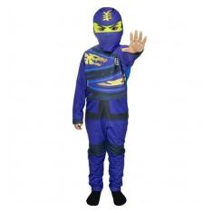 Imagem de Kit Fantasia Ninja Go Infantil com Gorro - Fantasias Carol EF, M 5 - 8