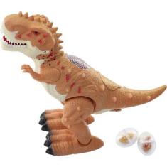 Imagem de Dinossauro Miniatura T-Rex Luz Som Movimento Bota Ovos Bege - Gici Kid
