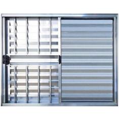 Imagem de Janela Veneziana 3 Folhas Alumínio Brilhante 1.00 x 1.50 Modular com G