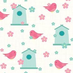 Imagem de Papel de Parede Infantil Casa de Passarinho 2,70x0,57m